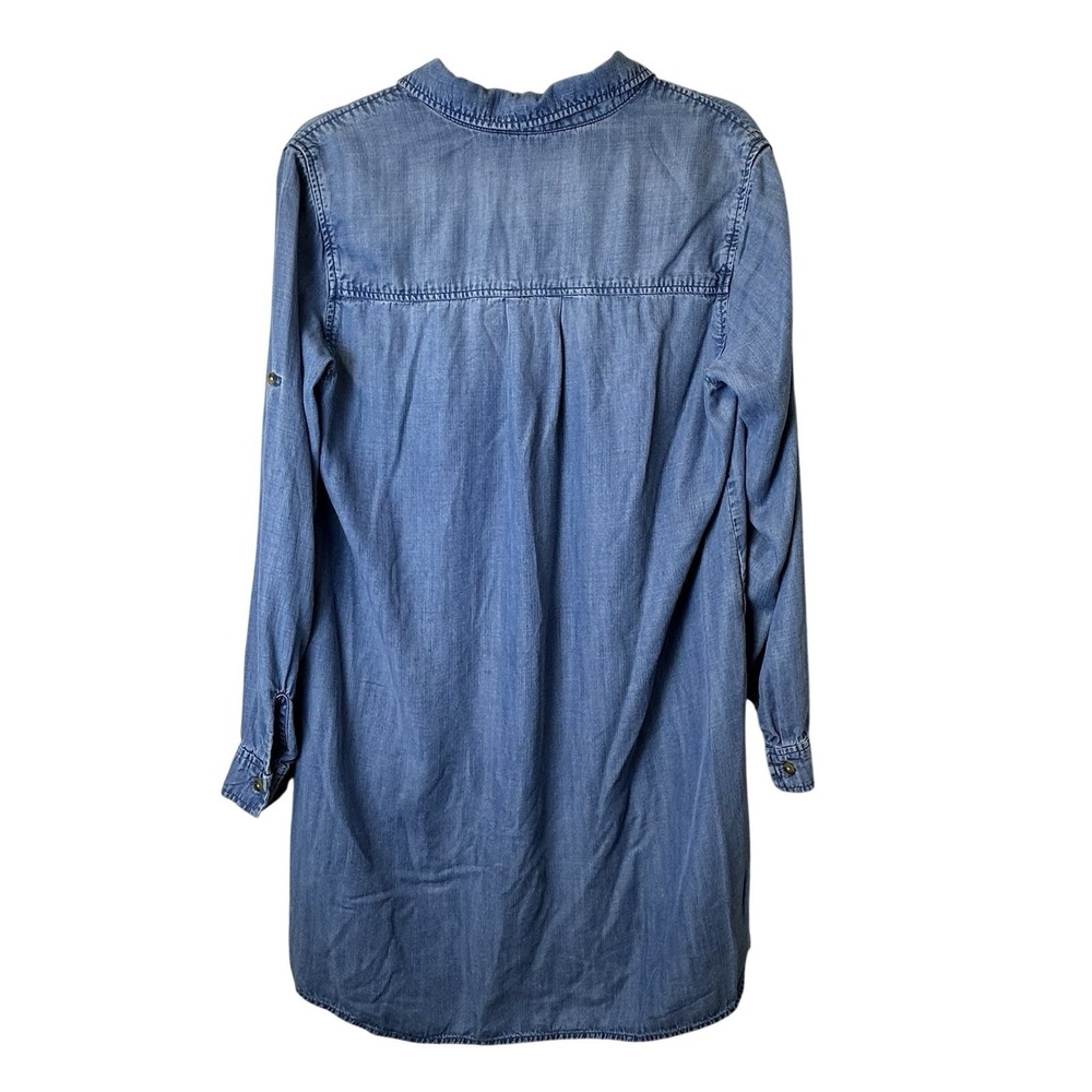 Anthropologie Cloth & Stone Chambray Denim Popover Shirt Dress Size Medium - Picture 6 of 12